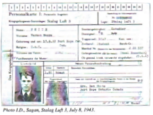 Vern's POW identification card at Stagag Luft 3