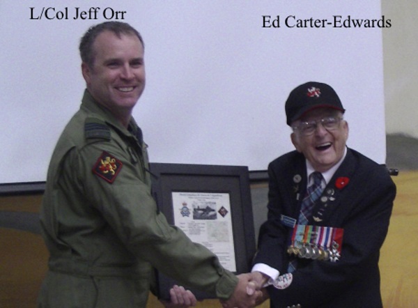 Presentation of Framed Plaque (as above) by L/Col Orr