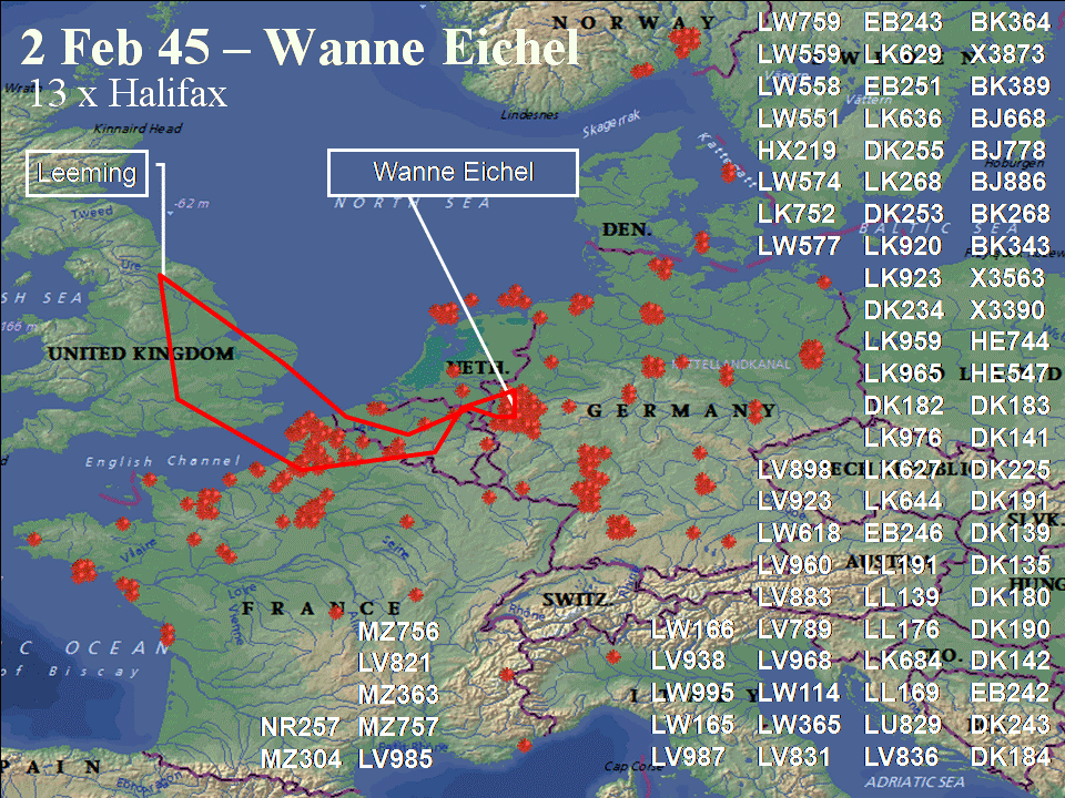 February 2, 1944 raid route