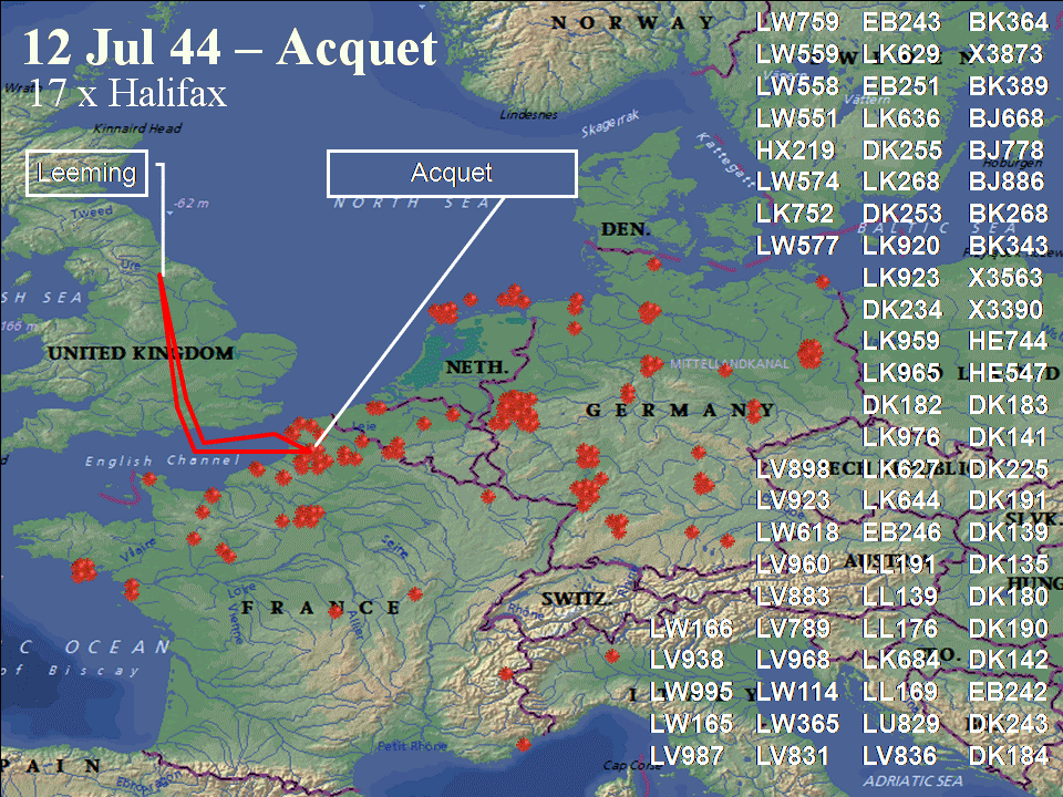 July 12, 1944 raid route