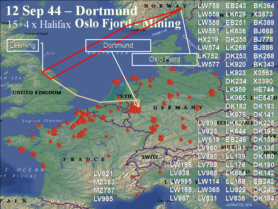 September 12, 1944 raid route