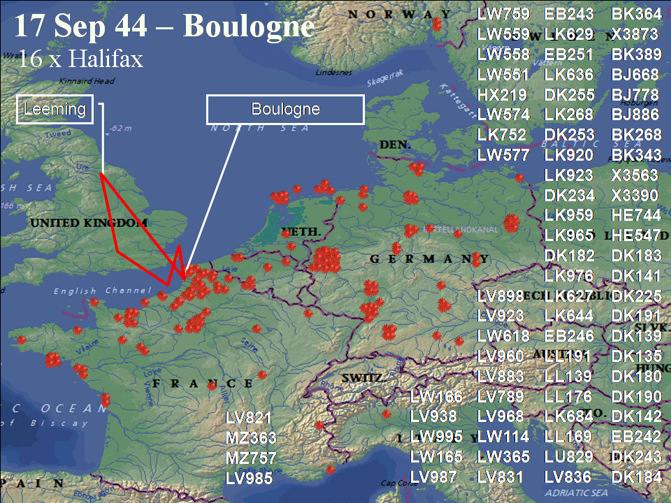 September 17, 1944 raid route
