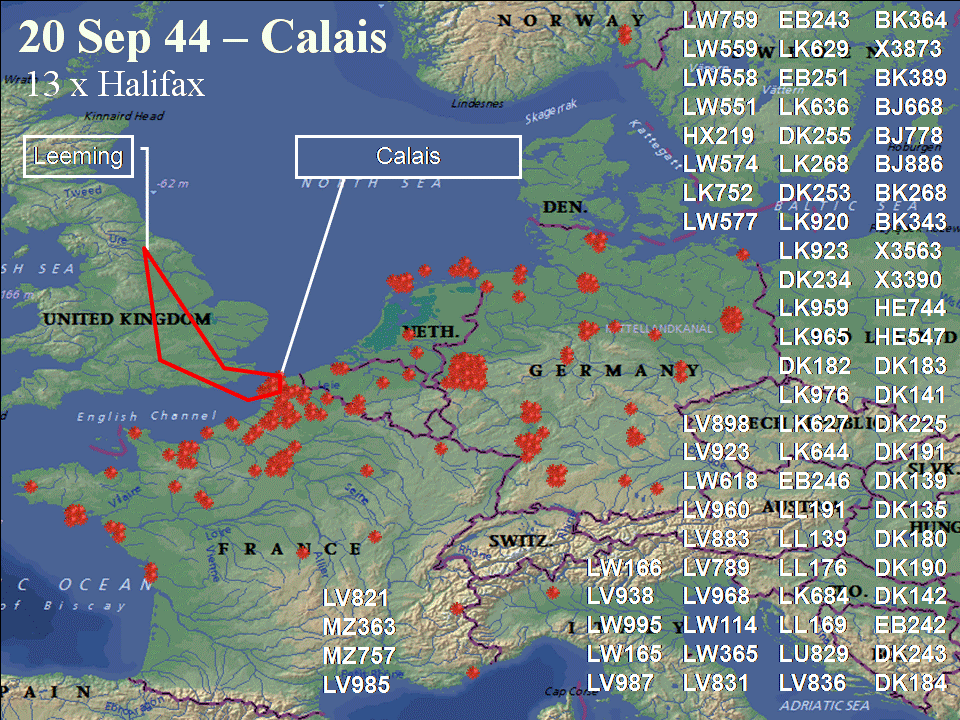 September 20, 1944 raid route