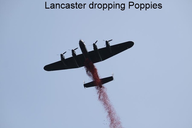 Lancaster dropping poppies
