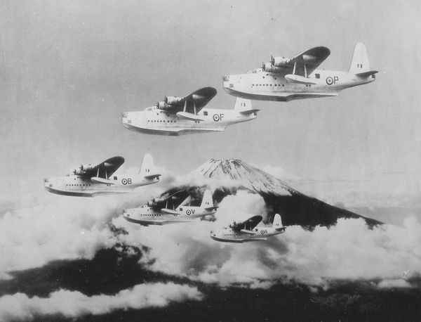 Five Flying Boats in formation