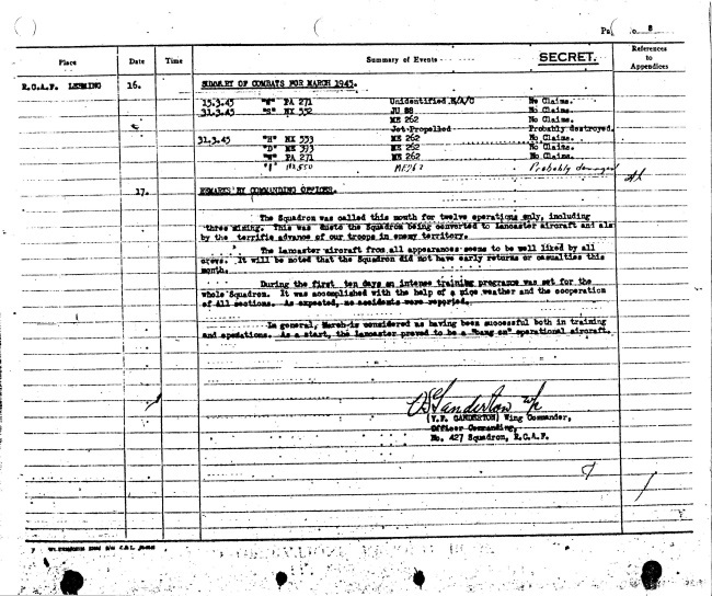 Operations Report for March 1945